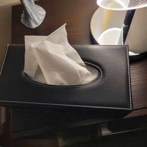 Leather Tissue Box  Holder for  Tissues  (Black)